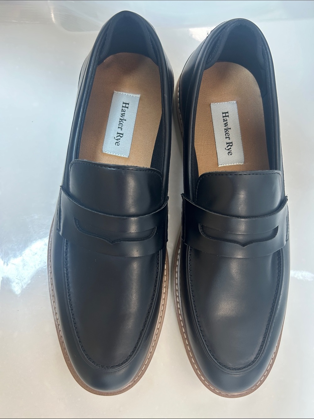 HAWKER RYE VEGAN Men’s black pants loafers. Nice details. New no box size 8.5